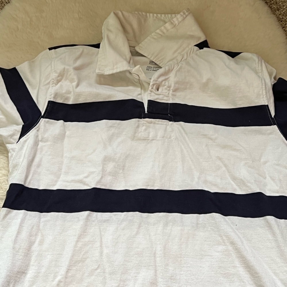 Navy and white stripped shirt